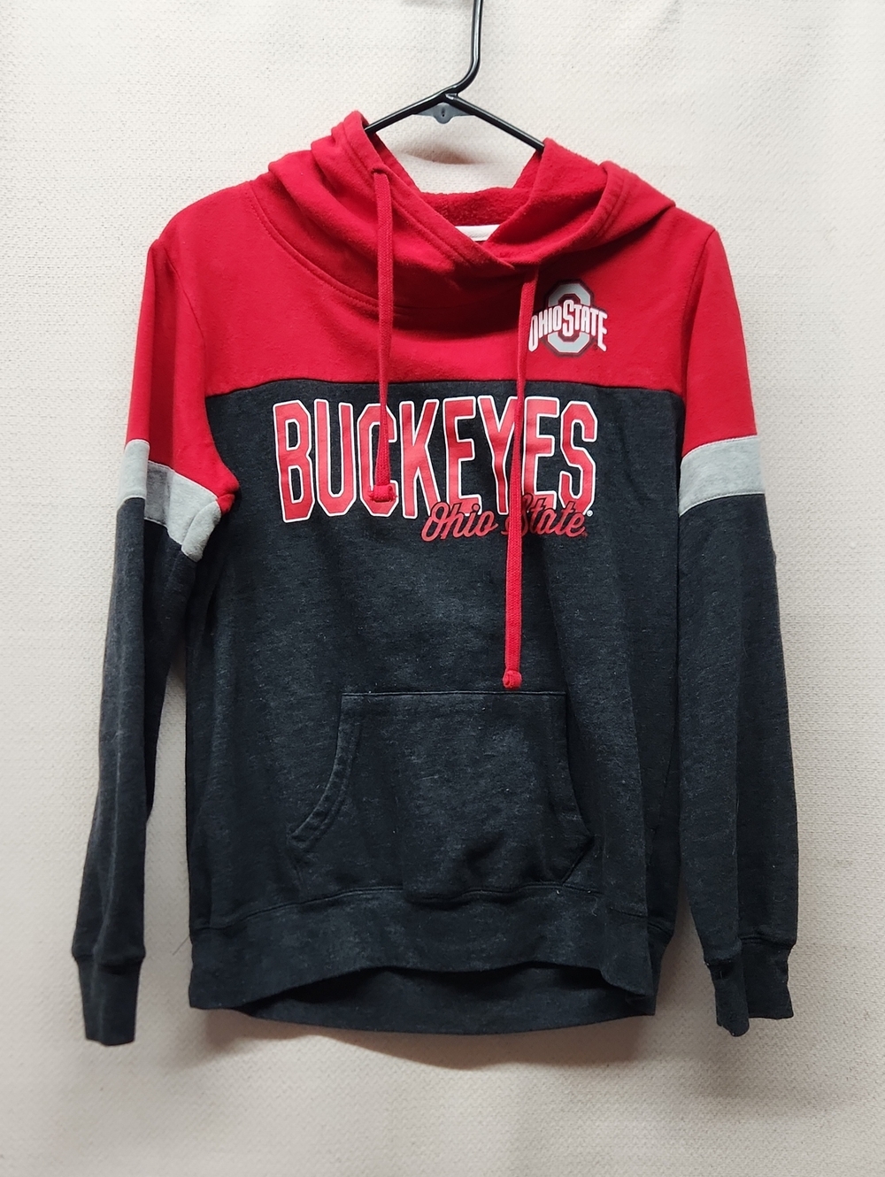 Ohio State Buckeyes Colorblock Hooded Sweatshirt - Red & Black